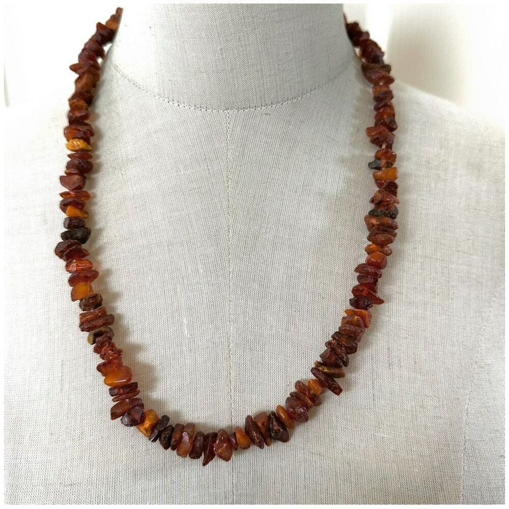Vintage Raw Baltic Amber Chip Necklace